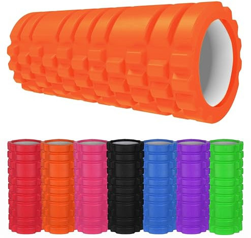 Foam Roller Deep Tissue Massage Trigger Point Muscles Therapy Physio Yoga Roll Muscle Massager Back Exercise Home Gym Fitness Legs, Calf, Pilates, Runners (Orange)
