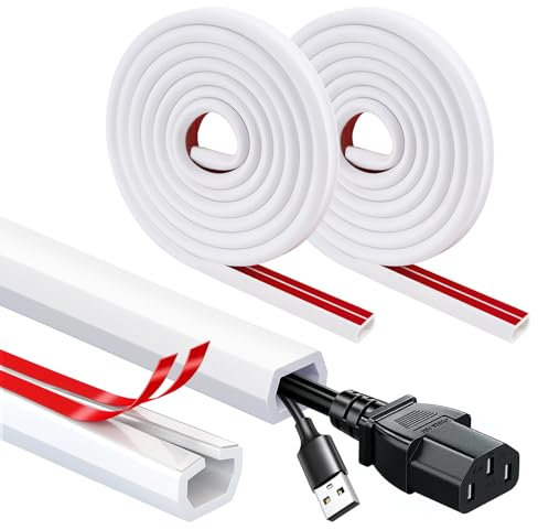 Canalina Passacavi Auto-adesiva da 4 metri, Canalina Passacorda in PC Morbido, Canalina Muro Adesiva, per Casa e Ufficio