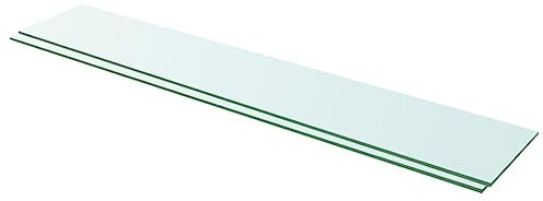 FUDUGEHMIOFWFJJ Wand deko,glasvitrine,kleines wandregal,Regalböden 2 STK. Glas Transparent 110 x 20 cmGeeignet für Bad, Küche, Schlafzimmer
