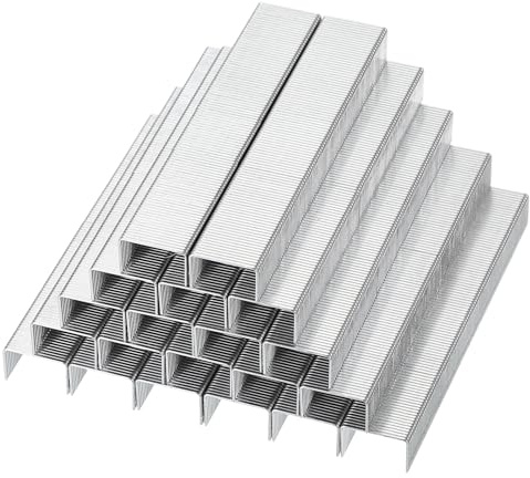 PATIKIL 23/8 Grapas para Grapadora, 2 Cajas 2000 Piezas 5/16 Longitud de Pata Estándar Grapas Planas de Punta de Cincel sin Atascos para Suministros de Oficina en Casa, Color Plata
