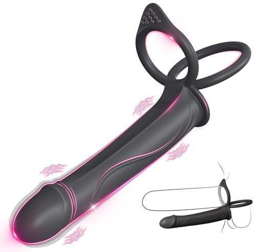 Juguetes sexuales para adultos y hombres con correa anal y anillo vibrador para el pene, consolador anal con tapón anal vibrador, juguete sexual con 10 vibraciones, consolador doble para hombres