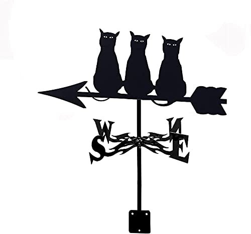 Wetterfahne, Papagei und Katze, Pudel, Metall, Wetterfahne, Richtungsmesswerkzeug, Outdoor-Dach, Garten, Dekoration, Wetterhahn
