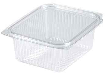 ecodrinks - 100 Contenitori per Alimenti Ermetici - Vaschette Quadrate Impilabili per Pasta, Frutta e Verdura - Adatti a Frigo e Freezer con Coperchio Salvafreschezza (1000 ml)