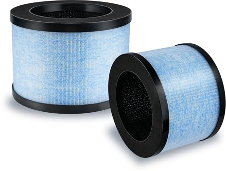 iAmoy Filtros de repuesto para CONOPU DH-JH01/DH-JH06, AROEVE MK01/MK06, ToLife TZ-K1, Kloudi DH-JH01 – Filtración 3 en 1 con H13 HEPA, compatibles con purificadores de aire – Pack de 2