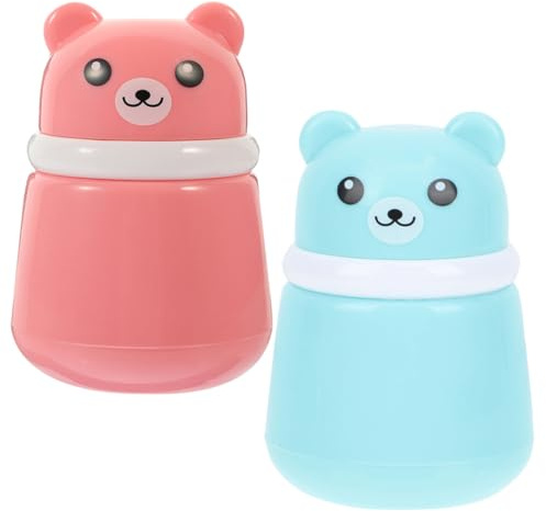HAMPPLIES 2 Stück Babypuderbehälter mit Bärenform aus Zusammengesetztem Schwamm nicht Verformbar für Gleichmäßiges Auftragen von Babypuder für Zuhause und Unterwegs