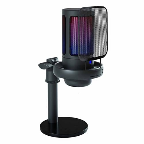 JKETKR USB Gaming Microphone Kit with Boom Arm Stand for Streaming Podcast Recording Studio Singing(B,Base bracket)