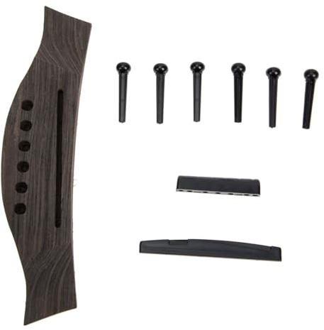 Toyvian Gitarren Stegset Mit Brückennadeln Aus Langlebigem Material Reparaturzubehör Für Akustikgitarren Saitenfixierung Für Folk Und Konzertgitarren