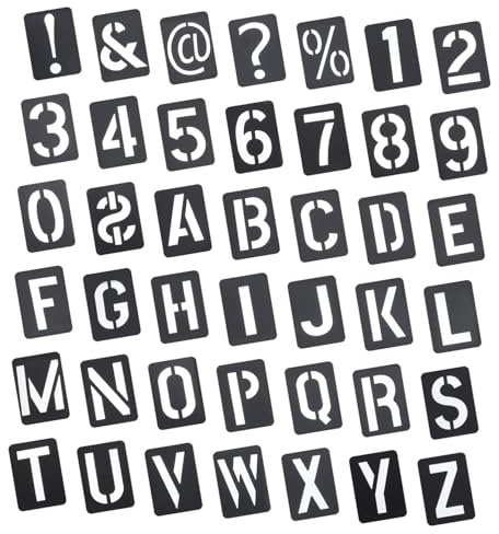 Mobestech Reusable Black PP Alphabet and Number Stencils Spray Paint Templates for Fabric Wall Furniture and Craft Painting and Washable DIY Crafting Supplies
