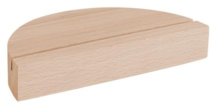 Ideen mit Herz Holzständer, Halbkreis | halbrundes Holzpodest | für Bilder, Menükarten, Fotos, Grußkarten u.v.m. | Fotohalter | Kartenständer | Peisschildhalter | 16,7 cm x 7,9 cm x 2,7 cm