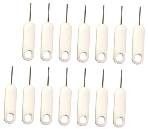 20Pcs Sim Cards Removal Tools Phone Cards Ejector Lightweight Easy to Carry Stainless Steel Plastic White Useful Removers for Smartphone Maintenance