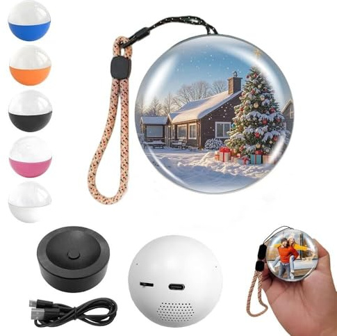 Lampada a sfera con memoria da 2,7, sfera di cristallo natalizia aggiornata 2026, video e foto caricabili personalizzati in 3D, regalo for coppie, amici, anniversario, compleanno(White)