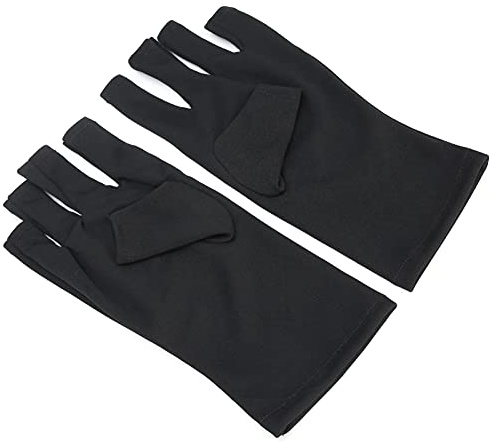 Sorandy Guante Anti-UV para Decoración de Uñas, Guante de Protección UV de Alta Calidad para Manicura de 8,7 X 3,9 Pulgadas para Proceso de Decoración de Uñas (BLACK)
