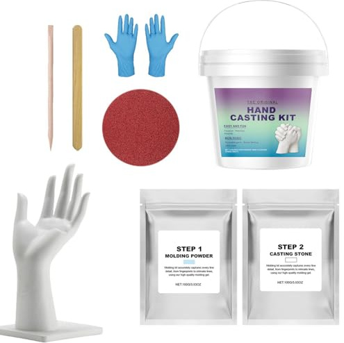 Generico Set Stampo Mani per Coppie,Forniture per Artigianato Fai da Te,Kit Scultura Mano per Il Giorno della Mamma | per Festa della Mamma, Il Fidanzamento, Compleanno, la Moglie, Marito, papà e Fam