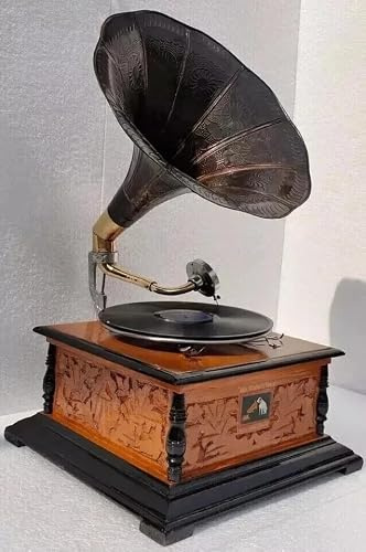 Grammofono vintage, fonografo funzionante, giradischi vincente