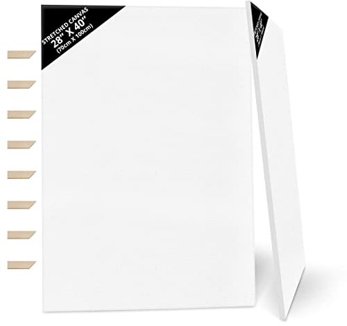 Kurtzy 2er-Pack Leinwände zum Bemalen 70 x 100 cm - Bespannte Keilrahmen Leinwände zum Bemalen XXL aus Holz - Geeignet für Acryl- und Ölmalerei Sowie zum Skizzieren und Zeichnen