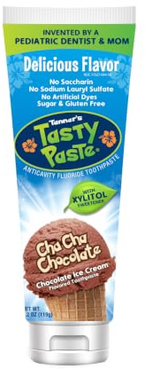 Tanner's Tasty Paste Cha Cha Chocolate – Anticavity Fluorid-Kinderzahnpasta/großartig schmeckende, sichere und effektive Zahnpasta mit Schokoladengeschmack für Kinder (120 ml)