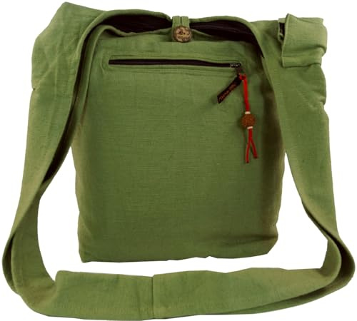 GURU SHOP Sadhu Bag, Goa Tasche, Schulterbeutel aus Baumwolle, Unisex | Grob gewebte Baumwolle, Handytasche, zusätzliche Innentasche, Schultergurt ca. 115 cm