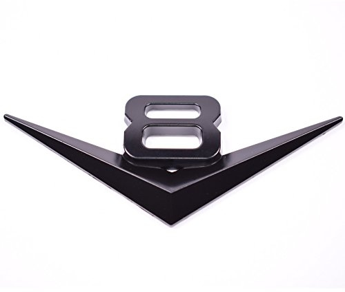 Garage-SixtySix Metall Emblem Aufkleber V8 Schwarz