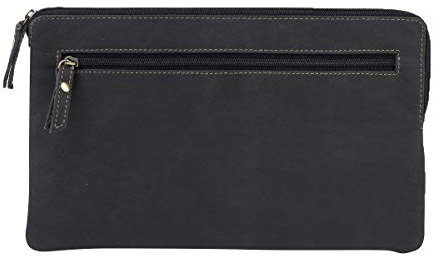 LEAS Banktasche & Geldtasche im Vintage-Style Used Look Echt-Leder, schwarz - Special-Edition