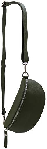 SH Leder ® echt Leder Hüfttasche Damen Herren Unisex Gürteltasche für Festival Reise Bauchtasche kleine Crossbody Bag Frauen Ledertasche 23x12cm AVA G292 (Olivgrün)