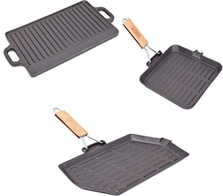 Bistecchiera Piastra griglia per arrostire Barbecue in ghisa a induzione fornelli da Cucina gas-38x23 cm
