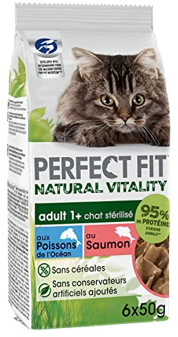 Natural Vitality Frischebeutel für ausgewachsene Katzen, sterilisiert – Vollnahrung ohne Getreide, 12 Stück, 6 x 50 g, 72 Beutel