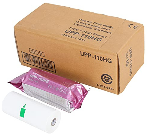 Celion Ultraschall-Papier, 10 Rollen/BX, 110 mm x 18 m, 2500 Blätter, Hochglanz, Umweltfreundlich, Kompatibel mit Sony und Mitsubishi Ultraschall-Druckern