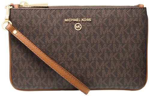 Michael Kors Jet Set Charm Armband mit Reißverschluss oben, mittelgroß, goldfarbene Hardware/Braun/