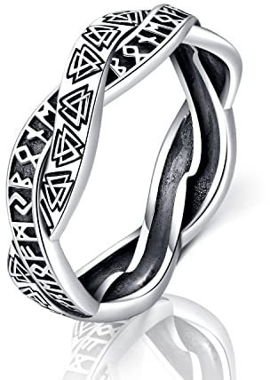 Friggem Ringe Herren Silber 925 Schlangen Ring Viking Ringe Schlangenring Schmuck Geschenke für Damen