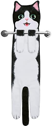 Lustige Katzen Handtücher für Küche und Badezimmer - Katze Deko Hängende Handtuch Waschlappen Muttertagsgeschenk Ostern Einweihungsgeschenk Geburtstagsgeschenk - Geschenke für Frauen Katzenliebhaber