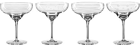 Oneida Juego de 4 Vasos de Margarita Mingle, Cristal, Transparente