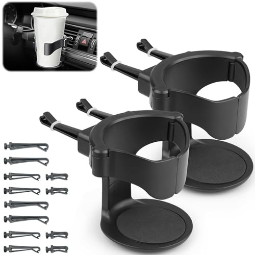 Norhogo 2 portavasos para automóvil, soporte universal para bebidas de coche con base ajustable, soporte de ventilación de aire acondicionado de coche para botella de agua, termo, taza de café