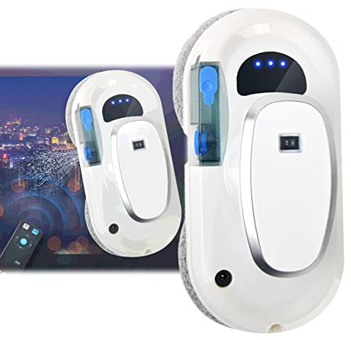 Robot lavavetri, Robot lavavetri 5000Pa Forte aspirazione, Robot lavavetri Elettrico Intelligente con Telecomando per finestre Alte, Piastrelle, Bagno