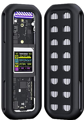 DOCKCASE Custodia in silicone resistente per M.2 NVMe SSD Enclosure - Grigio spazio - Custodia protettiva a tutta la superficie, compatibile con Explorer Edition M.2 NVMe SSD Case