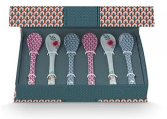 Pip Studio Oriental Flower Festival Set/6 Teelöffel Blau