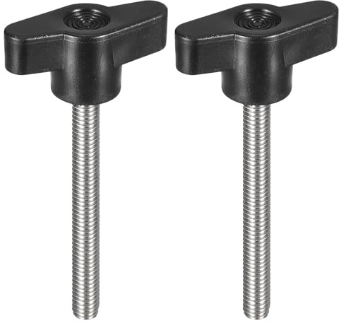 QUARKZMAN 2 Stück Klemmschraubenknopf, M6 x 55mm 304 Edelstahl T-förmige Daumenschrauben Griff für schnellen Austausch des Handfestziehknopfs