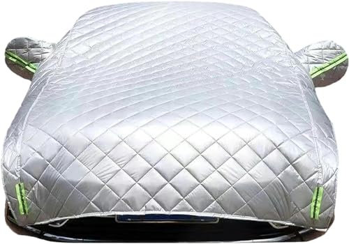 FelEa Auto-Außenabdeckung Universal-Halbautoabdeckung wasserdichte Halbgarage für FIAT 500 2007-2016 wetterfeste Auto Abdeckplane