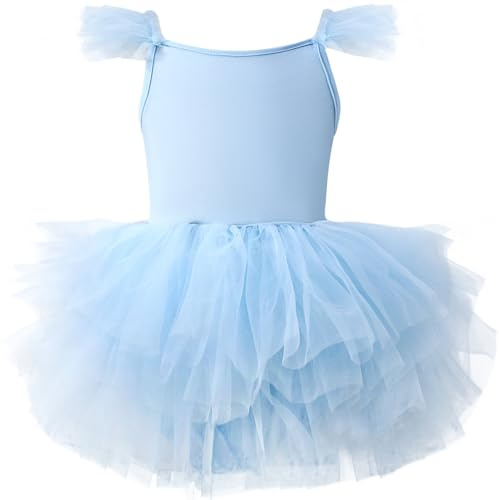 AIEOE Tutu Tanzkleid Klassisches Mädchen Ballett Trikot für Kinder Baumwolltrikot Ärmellos (Schritt Mit Knopf) 1-8 Jahre