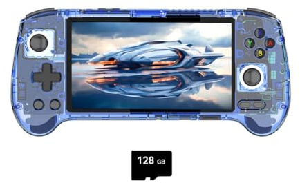 ANBERNIC RG556 Console da Gioco Portatile Retrò con 4000+Classic Games, 5.48 IPS AMOLED Screen Console di gioco Android Regalo per Bambini Adulti ((4+128G)+128G)