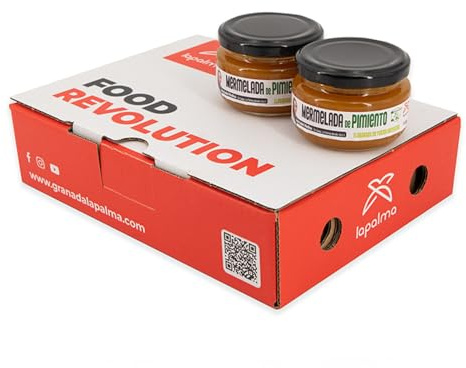 Mermelada de Pimiento Artesanal de Cooperativa Granada La Palma - Producto Nacional de la Costa Tropical - Pack de 2 Frascos de 250g Cada Uno - Sabor Único y Natural