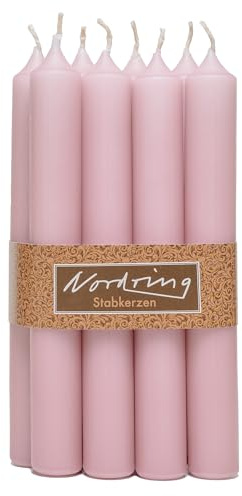 Nordring 8 Taper Candles 2.2 x 18 cm Antique Pink