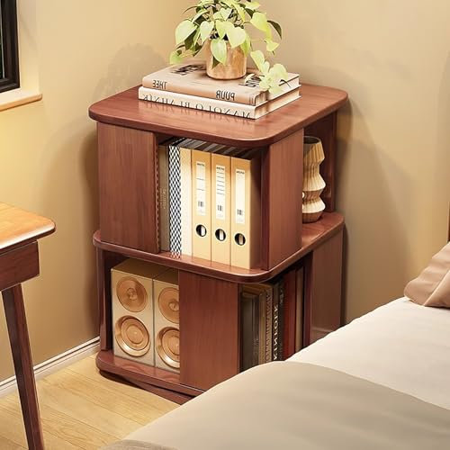 MTSYXYM 360 Grad Kinder Drehbares Bücherregal,Kinder-Bücherregal,Drehbares Bücherregal,Bücherregal aus massivem Holz,360 Grad Drehung,Für Schlafzimmer Wohnzimmer Arbeitszimmer.(48 * 48 * 67cm)