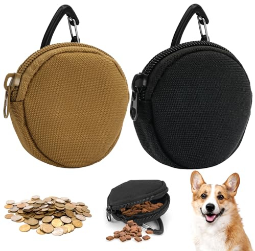 2 Stück Tragbar Futterbeutel Hundetraining Klein, Hunde Leckerlitasche, Pet Walking Bag für Hund und Katze, Wiederverwendbar für Reisen, Spaziergang Haustiere, Kann Münzen, Schlüssel