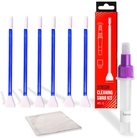 REFLEX CAMERA 24mm Full Frame Sensor Cleaning Kit – 6 Pre-Soaked Swabs, Alcohol-Free Solution & Microfibre Cloth for Canon Sony Nikon DSLR Mirrorless
