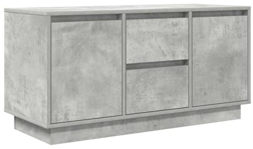 vidaXL TV-Schrank mit LED-Leuchten Betongrau 100x41x50 cm