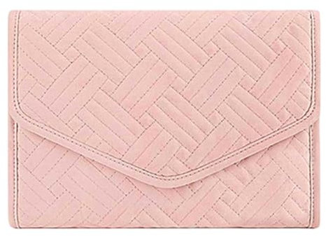 rockible Reise-Schmuck-Organizer, faltbar, Schmuckrolle, weicher Aufbewahrungshalter, Halsketten, Ohrstecker, Faltbare Rolltasche, Armband, Schmuckrolle, Rosa