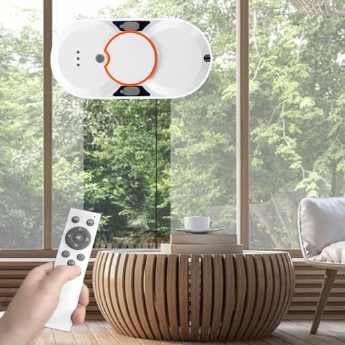 Robot Lavavetri Elettrico | Robot Pulitore Intelligente Per Finestre | Robot Per La Pulizia Del Vetro 5600pa, Doppio Spruzzo D'Acqua, Telecomando - Per Esterni, Interni, Piastrelle, Specchi,White