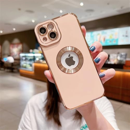 LVVLBBT Custodia morbida per telefono elettrolitica per iPhone 11 12 13 14 15 Pro Max XS X XR 7 8 Plus Mini Custodie in silicone Cover, rosa, per iPhone 12 Mini