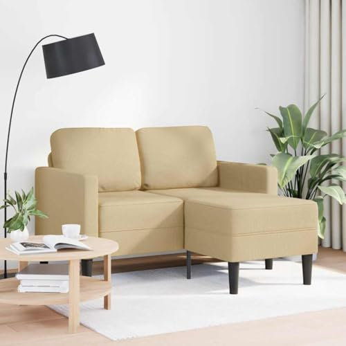 Xichuzi 2-Sitzer-Sofa mit Chaiselongue L-Form Hellgrün 125 cm Leinen, Loungesofa, Sofas & Couches, Relaxsofa, Couch für Wohnzimmer - 4107080