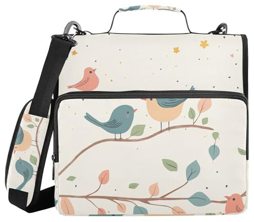 Elterntag Vögel Familie Binder Organizer mit Schultergurt Wasserdicht 3,8 cm 3 Ringe Federmäppchen Portfolio Binder Papierkram Business